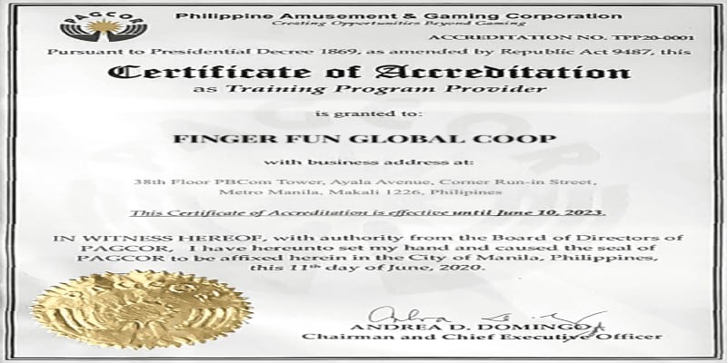 Giấy phép hoạt động PAGCOR